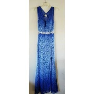 City Triangles Ombre Blue Prom Dress